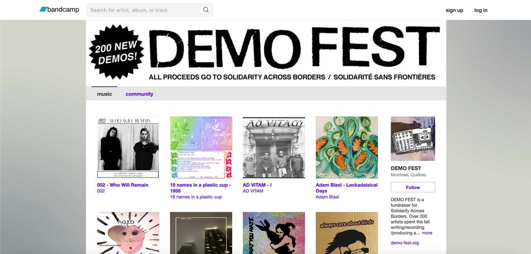 demo fest bandcamp page