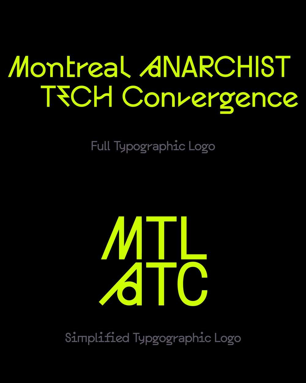 montreal anarchist tech convergence full and simplified typographic logo